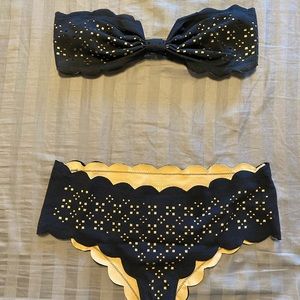 Marysia bikini set, black laser cut pattern, never been worn, NWOT. Size S